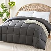 100% Viscose Made from Bamboo Comforter for Hot Sleepers- Breathable Cooling Silky Soft Duvet Insert King Size-with 8 Corner Tabs- All Season Comforter (102x90 Inches, Grey)