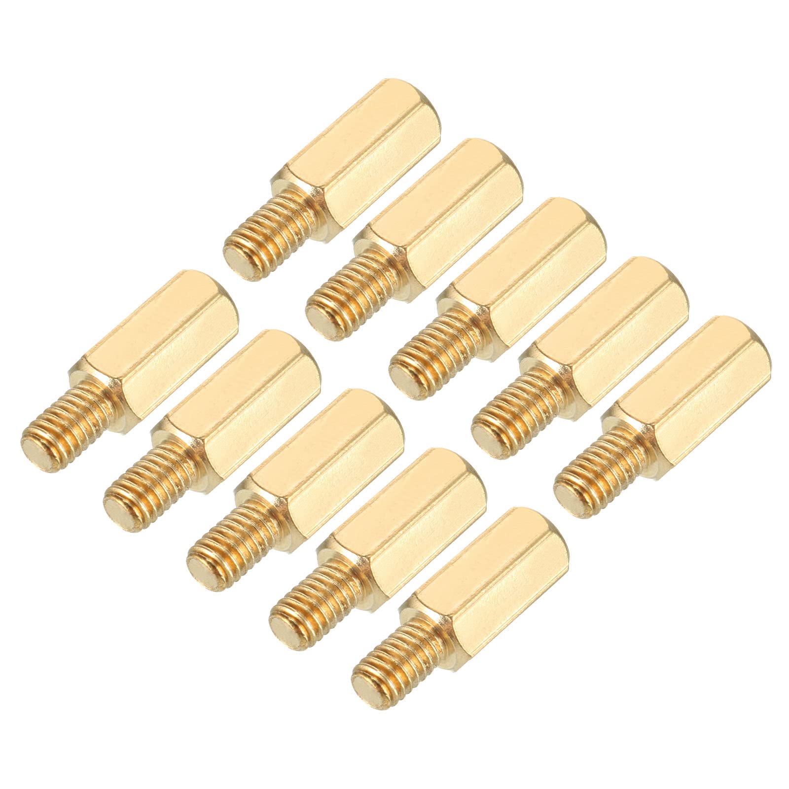 YOKIVE 50 Pcs Brass Hexagon Threaded Spacer, Hex Spacer with Female and Male Thread | Fixing the Motherboard, Great for Electronics Industries (M4 12+6mm)