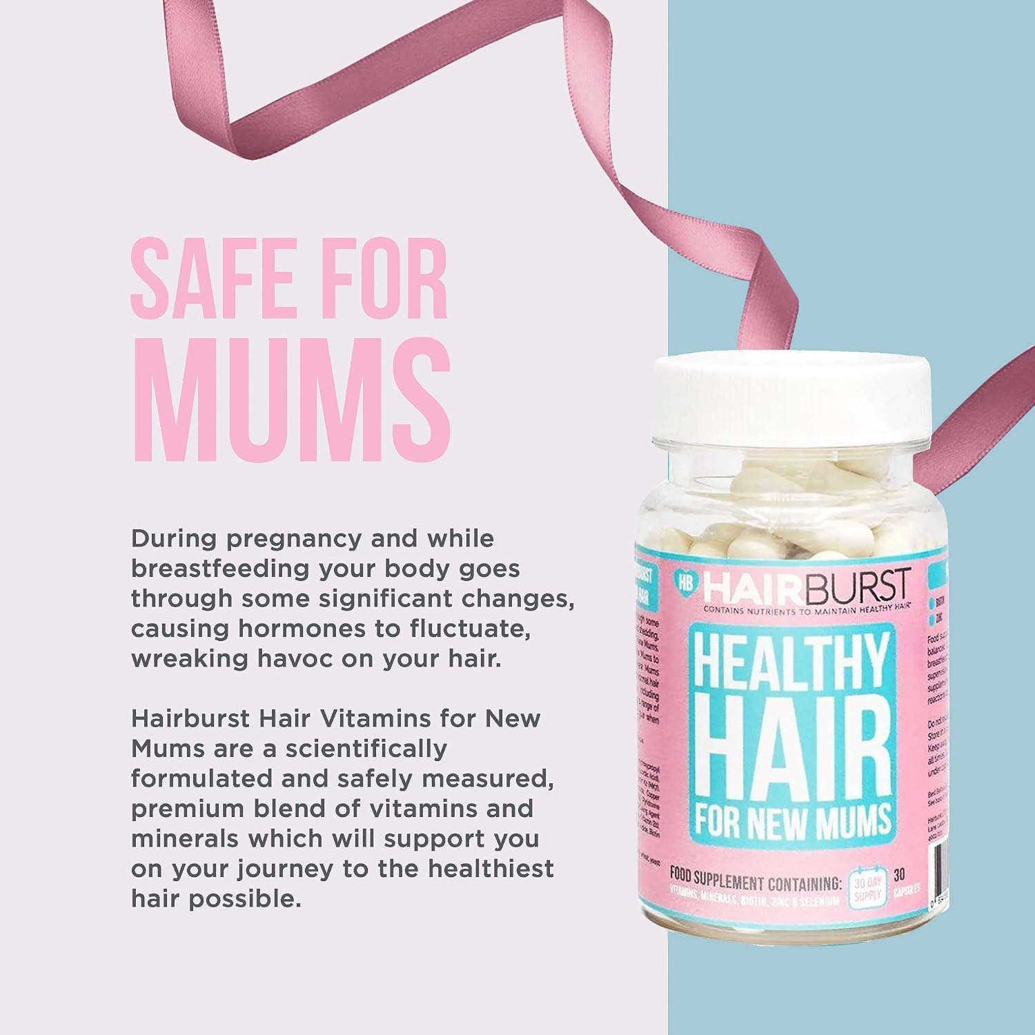 HAIR BURST Biotin Hair Vitamins, Safe for Pregnancy Breastfeeding & Postpartum - Image 3