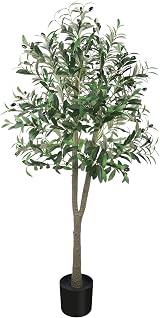 YOLEO 5FT Artificial Olive Tree Faux Silk Leaves Home Office Decor