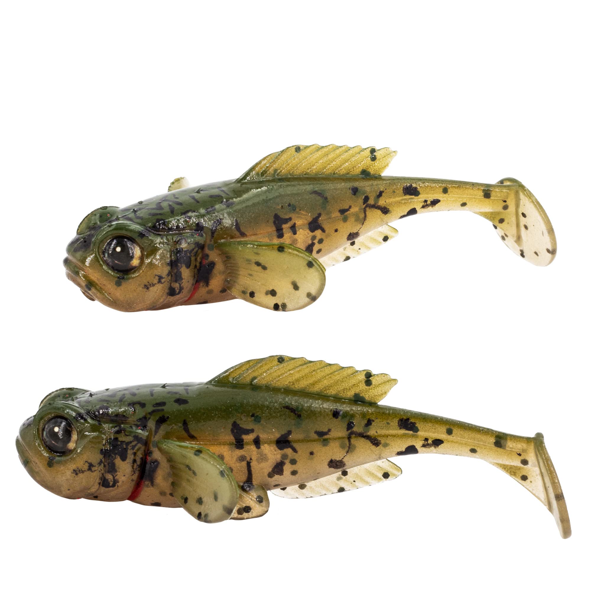 Set of 5 FISHN GOBYone 7.6 cm 9 g Ultra Realistic Goby Rubber Fish for Fishing for Perch and (Mudd T-Paddle)