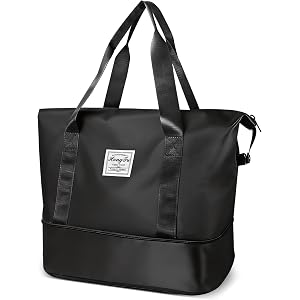 Nouatbog Large Capacity Foldable Travel Duffel Bag Overnight Carry on Luggage Bag Expandable Travel Bag Waterproof Weekender