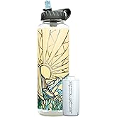 Epic Water Filters Nalgene OG Water Bottle with Filter, USA Made, BPA Free, Removes 99.99% Tap Water Contaminants, Forever Chemicals, Honnold Foundation Art, 48 oz