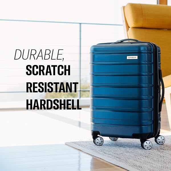 SAMSONITE OMNI 2 GLOBAL CARRY-ON SPINNER LUGGAGE – COMPACT SIZE FOR INTERNATIONAL TRAVEL – AIRLINE-APPROVED – FEATURES EXPANDABLE POLYCARBONATE SHELL, 360° WHEELS, USB POWER HUB – PURPLE