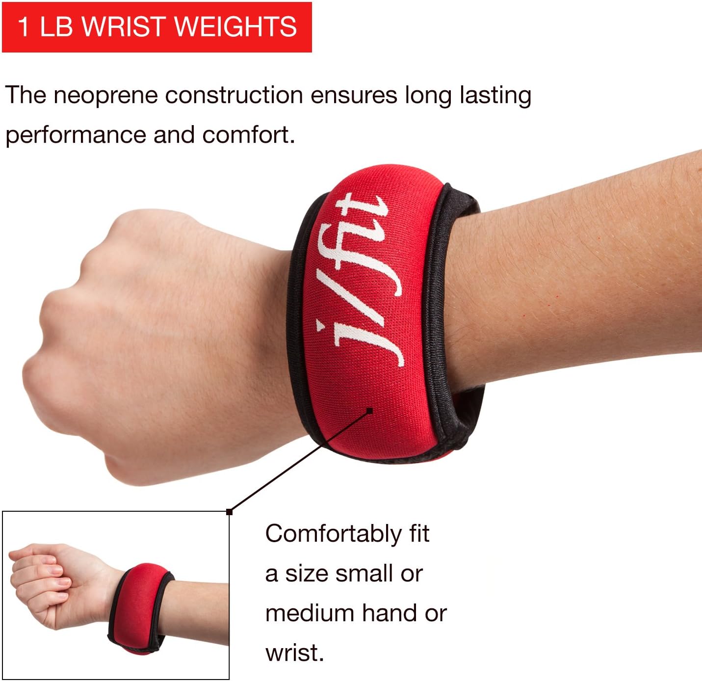 j/fit Wrist Weights 1 Lb Each – Size: SM-MED | Non-Adjustable for a Comfortable Fit |Fits Size Small-Medium Hands : Sports & Outdoors