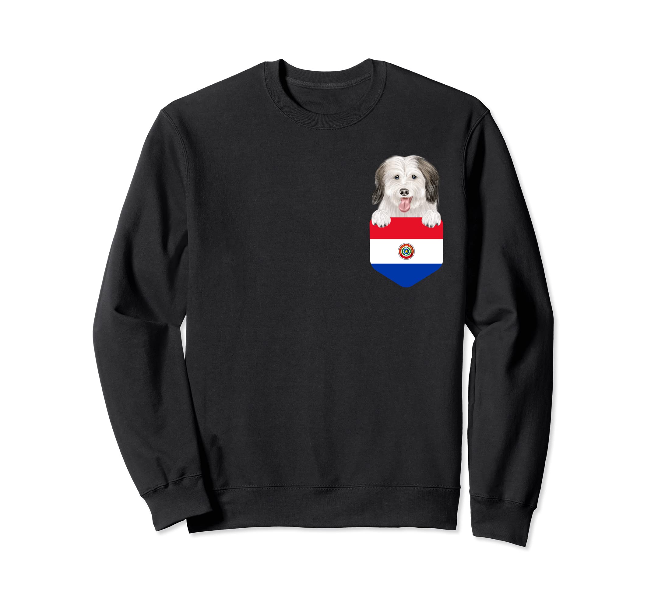 Paraguay Flag Coton de Tulear Dog In Pocket Sweatshirt