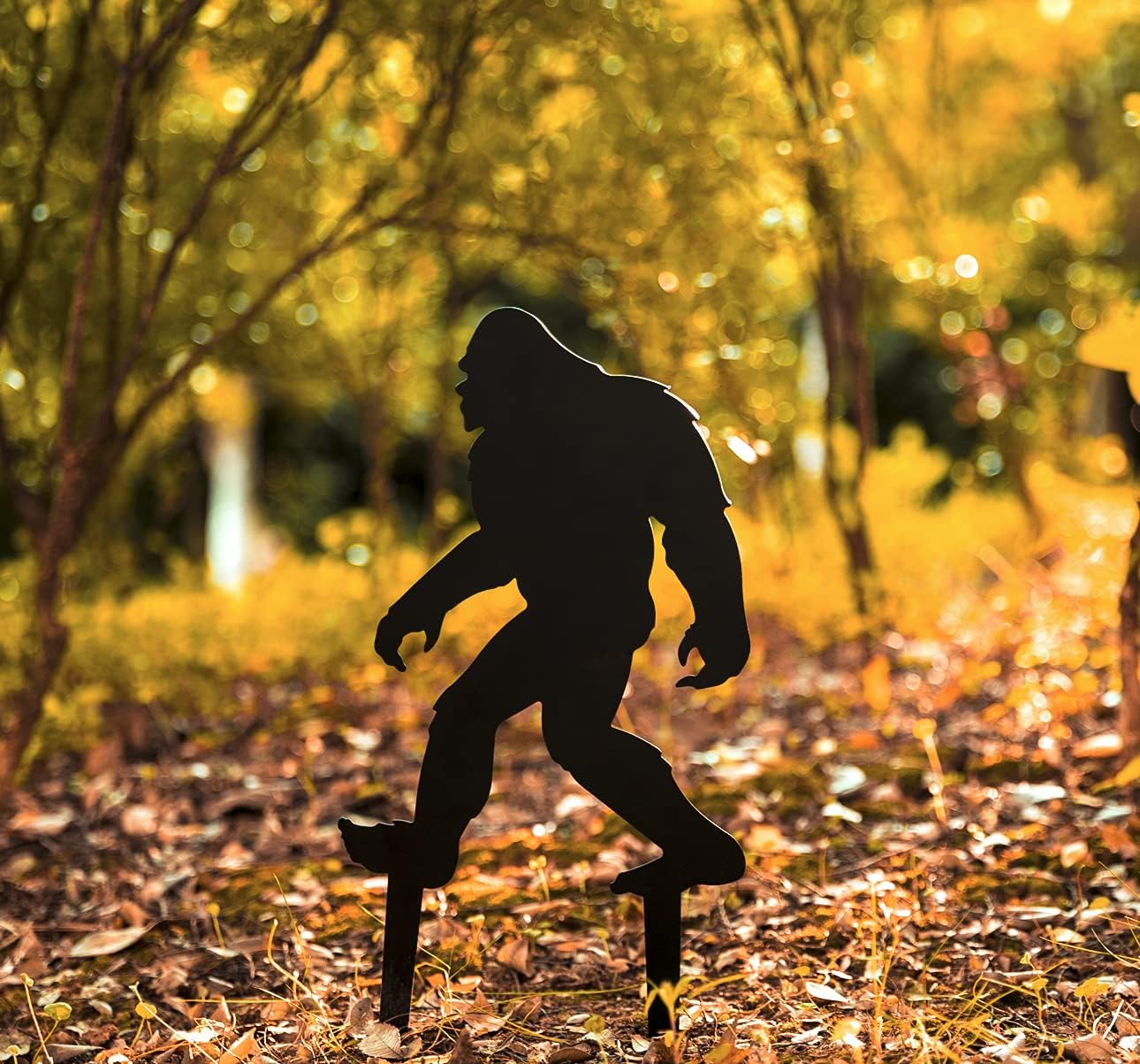 Decorative Garden Stakes - CINPIUK Bigfoot Garden Stake, Metal Sasquatch Yard Sign Christmas Outdoor Decoration Black Bigfoot Sculpture for Lawn Patio Decor