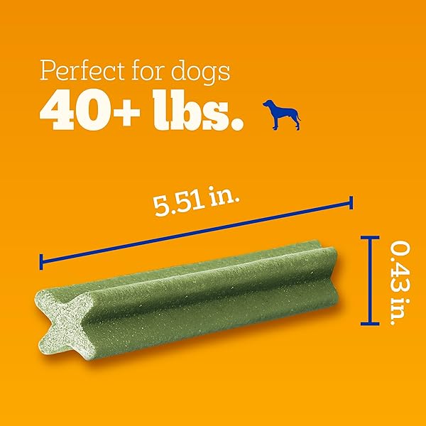 PEDIGREE DENTASTIX DOG DENTAL TREATS, LARGE BREED DOG TREATS, FRESH FLAVOR, 1.87 LB. BAG (36 TREATS TOTAL)