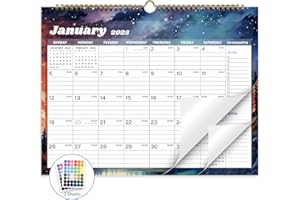 XISIDO 2025 Calendar 18 Month Wall Calendar 2025-2026, January 2025 to June 2026 Calendar with Julian Dates, 14.8" X 11.5" (2025-2026 Wall Calendar Starry Sky)