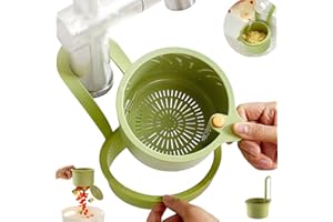 SEODON 2025 New Faucet Hanging Strainer, Hanging Kitchen Sink Strainer Basket with Press Dumping & Self-Cleaning Design, Corner Sink Trash Catcher for Food Waste, Kitchen Sink Accessories (Green)