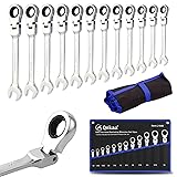 Qnkaa 12pcs Flexible Ratchet Wrenches Set SAE