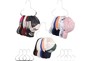 Adanluxe 6 Packs Hat Hangers for Closet, Premium Hat Organizer for Baseball Caps, Cap Rack for Organizers and Storage, Space Saving Hangers Holder 50 Hats and Usable for Belt, Scarf, Tie, Bra, Purse