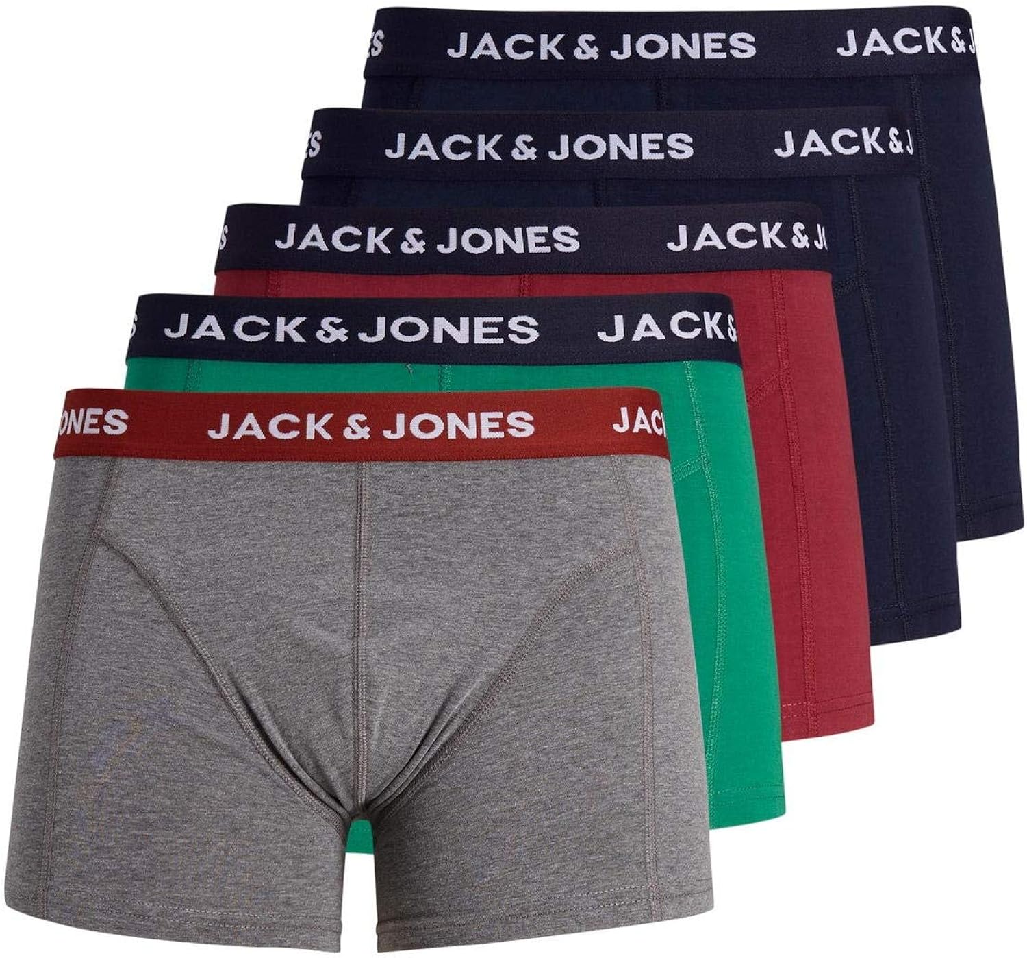 JACK & JONES Mens Boxer Shorts JacBayer Underwear Pack of 5 Trunks