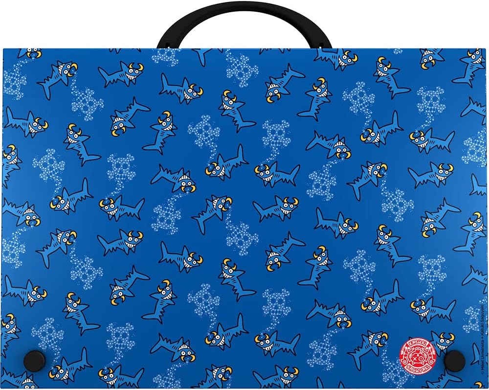 Grafoplás 37402433 School Case with Handle, Polypropylene, Katuki Saguyaki Collection, Shark, Blue