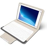Portable Bluetooth Keyboard and Case, Slim Shell Cover with Detachable Keyboard, Bracket, Built in Stand Securely Holds for 9.7-10.1" Pad Tablet