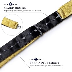 DiBanGu Gold Bow Tie for Men Jacquard Woven Silk