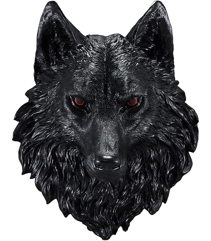 Amazon.com: DWK `Lucian` Black Wolf Head Mount Wall Statue Bust 16