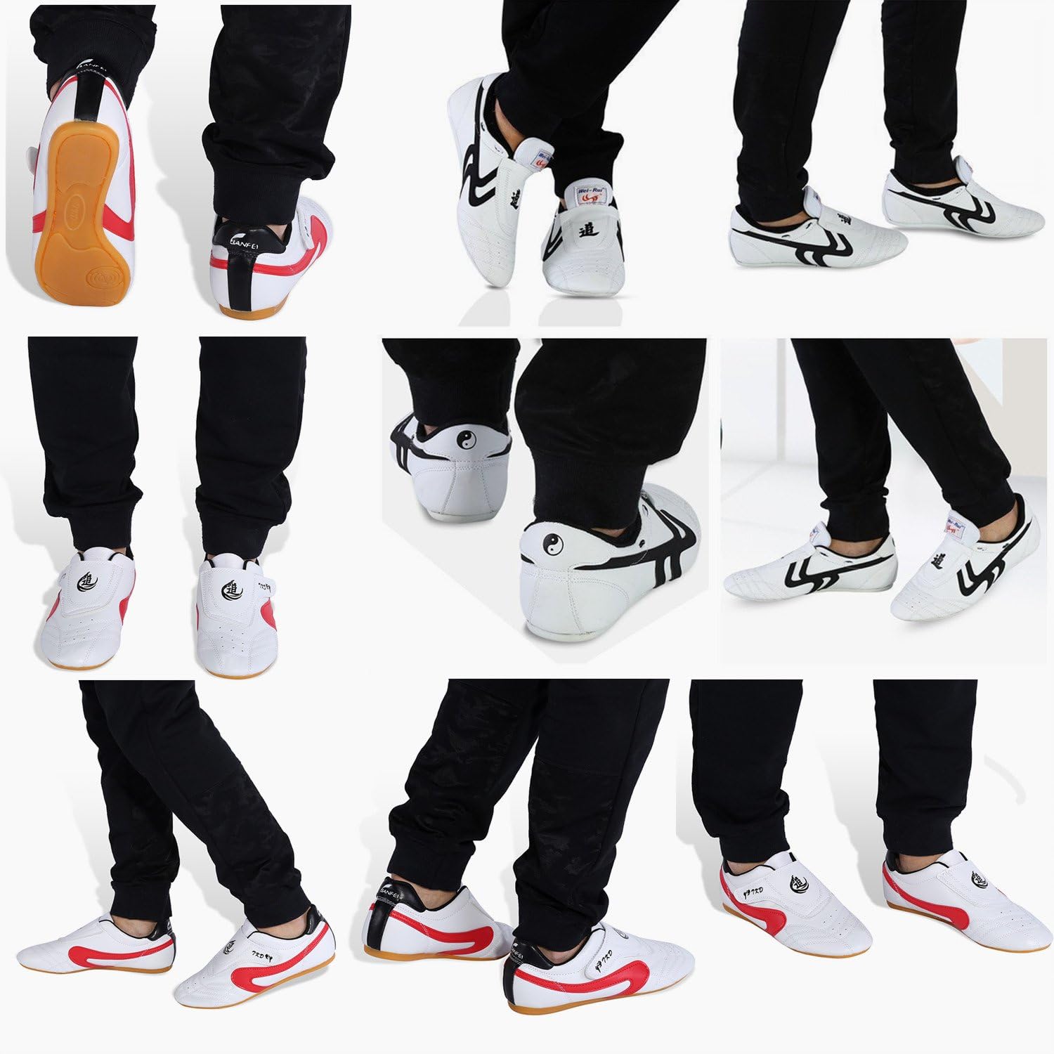 Taekwondo Shoes Martial Arts Sneaker Boxing Karate Kung Fu Tai Chi Shoes Black Stripes Sneakers Lightweight Shoes : Sports & Outdoors