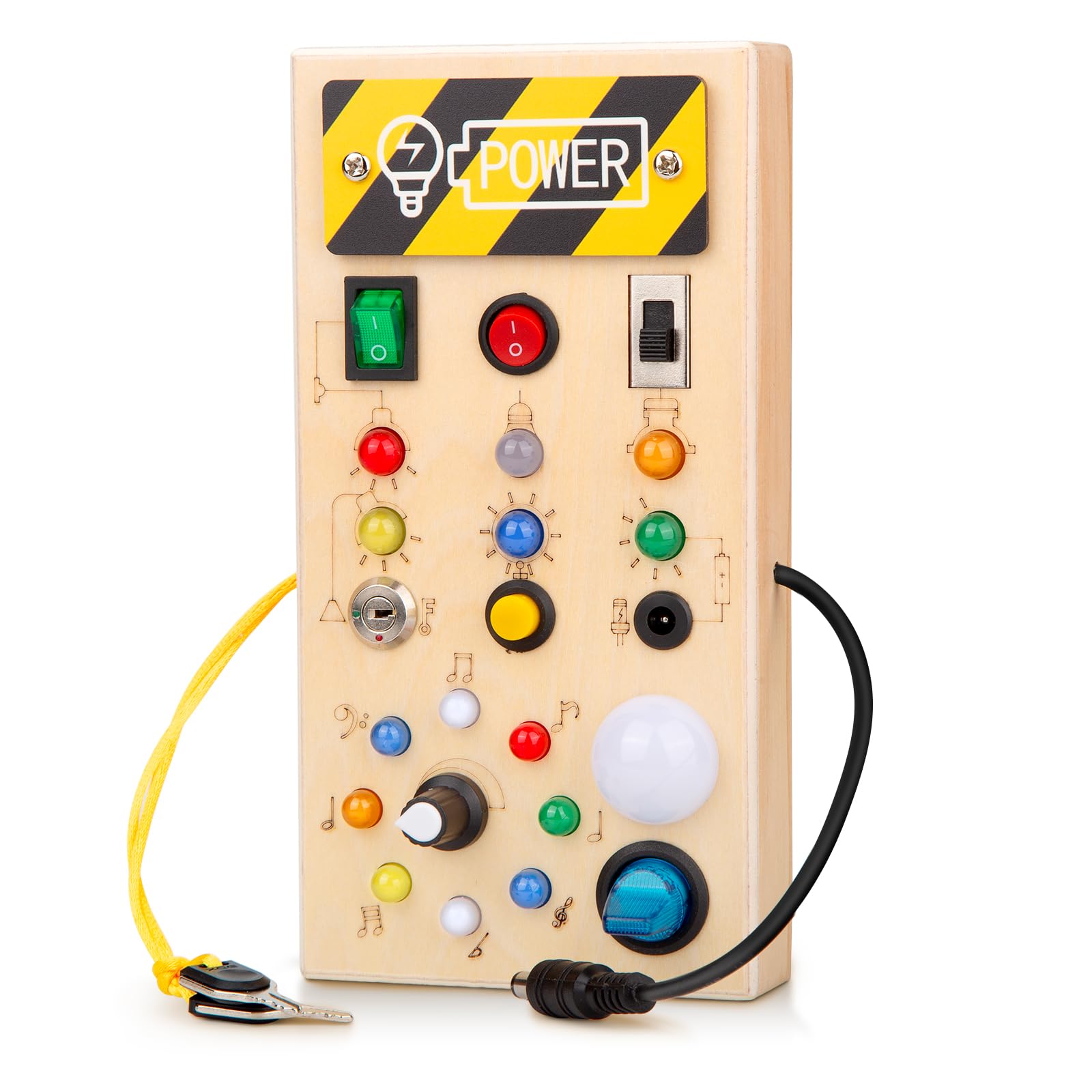 Photo 1 of yiwei Busy Board Montessori Wooden Busy Board for Toddlers, Sensory Toy with LED Light Up Switches, Sensory Travel Toy for Autism ADHD, Christmas Birthday Gifts for Kids
