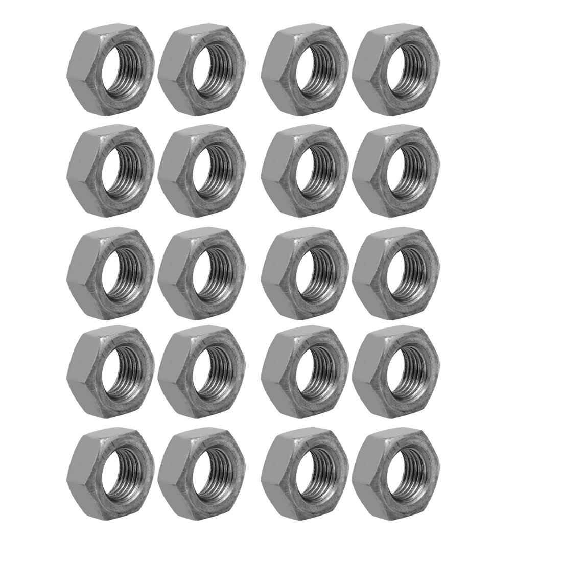 sourcingmap 20pcs M14 x 1.5mm Pitch Metric Fine Thread Carbon Steel Left Hand Hex Nuts