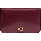Coach Essential Slim Card Case In Glazed Leather