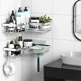 KEGII Corner Shower Caddy Stainless Steel no drill Adhesive Shower Storage Rack view 3