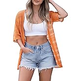 VIISHOW Women's Crochet Kimono Summer Lightweight Cardigan Open Front Hollow Out Beach Cover-Up
