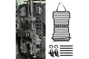 MAIKER OFF ROAD MAIKER Rigid Molle Panels For Vehicles Truck Mount Rack Tactical Seat Back Organizer Versatile Panel with Gun Rack Mount & Hook and Loop Fasteners & Elastic Rope for Storage Gears Accessories, Black