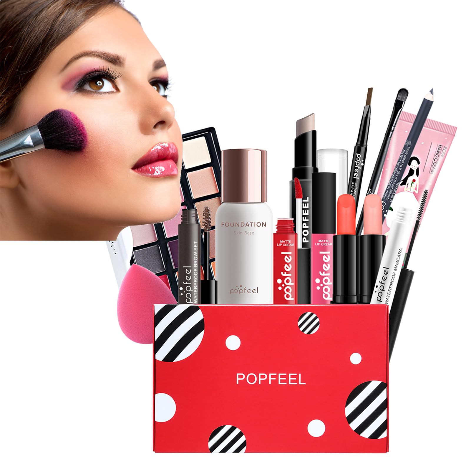 AFGSsm Make up set teenage girl, Makeup set girl teenager, Professional All-In-One make-up sets with cosmetic bag Include Eyeshadow Palette Lipstick Blush Foundation Concealer etc(14PCS)