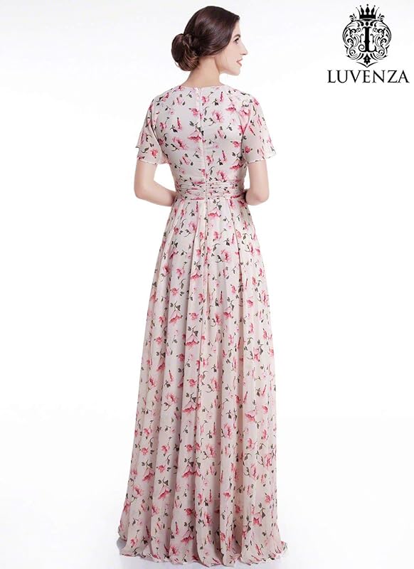 dusty rose floral maxi dress