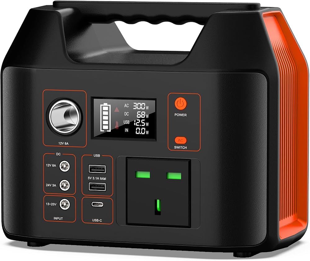 SinKeu Portable Power Station 300W 296Wh Solar Generator 230V AC USB
