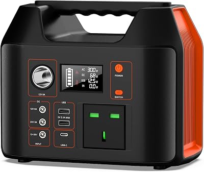 SinKeu Portable Power Station 300W 296Wh Solar Generator 230V AC USB