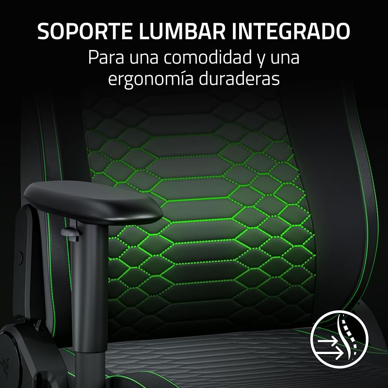 Iskur V2 X NewGen - Silla Gamer ergonómica con Comodidad Transpirable - Cuero EPU de 2.ª Gen tecnología Cooltouch - Soporte Lumbar Integrado - Base del Asiento y Arcos superanchos | Negro