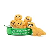 Emotional Support Dino Nuggies by Relatable – Valentines Day Gifts, Cute Valentines Plushies Set, Cuddly Stuffed Animals, Includes 5 Plush with Carrying Basket