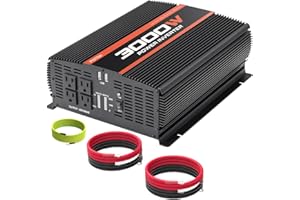 POTEK 3000W Power Inverter 4 AC Outlets DC 12V to 110V AC Car Inverter with 2 USB Port Black