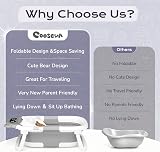COOSEYA Baby Bath Tub Foldable Collapsible with Soft Cushion Grey 0-18m view 7
