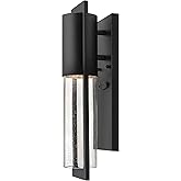 Hinkley Shelter Medium Outdoor Wall Mount Lantern, Minimalist Style, Dark Sky-Compliant, Solid Aluminum/Clear Seedy Glass, Bl