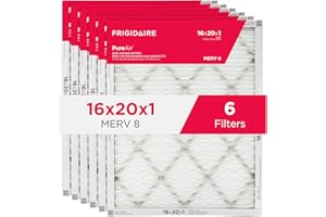 Frigidaire PureAir® 16x20x1 MERV 8 Allergen Electrostatic Pleated Air Conditioner HVAC AC Furnace Filters - 6 Pack (exact dimensions 15.81 X 19.81 X 0.81)