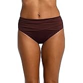 Island Goddess Banded Mid Waist Pant Bikini Swimsuit Bottom