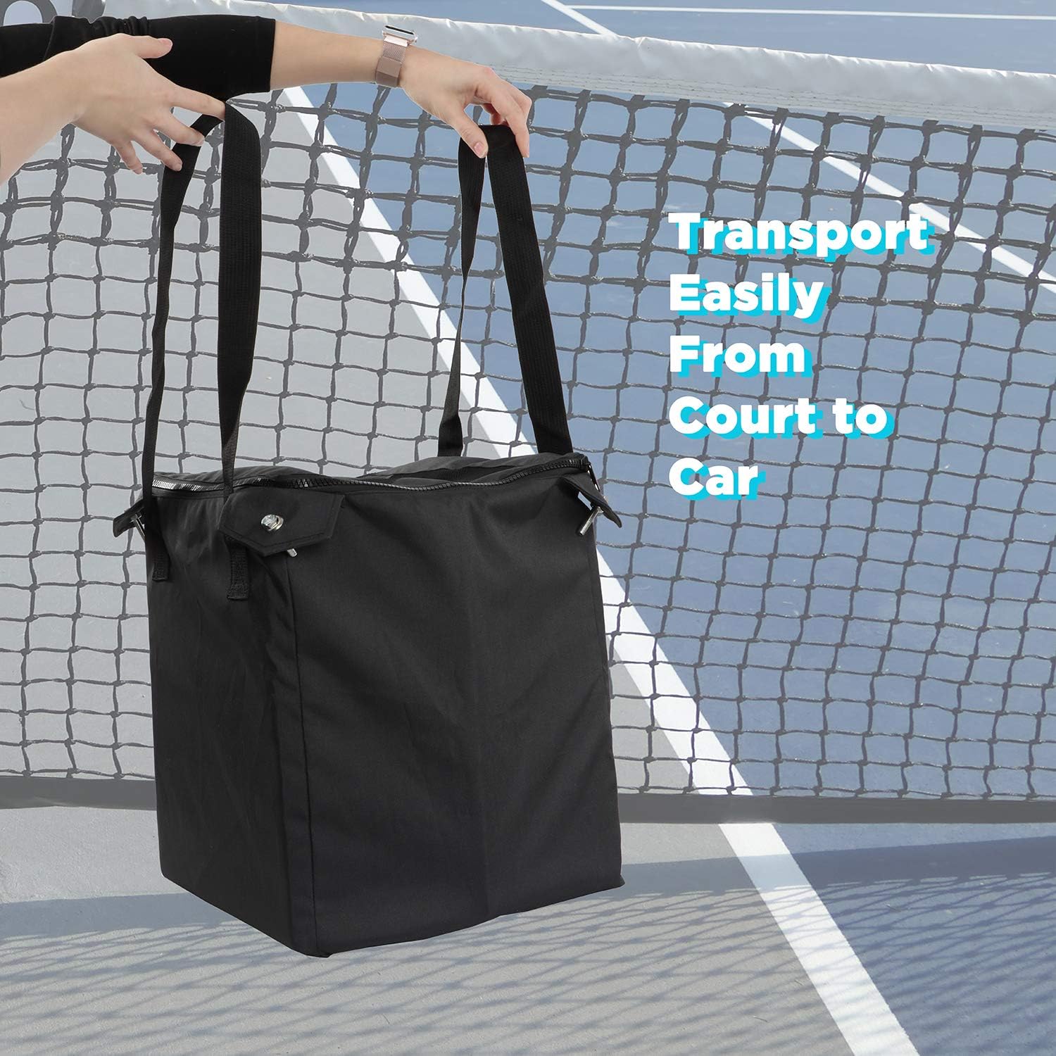 Get Out! Portable Tennis Ball Hopper Basket Replacement Carrier Bag for 150 Racquetball, Pickleball, Baseball, Badminton : Sports & Outdoors