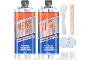 COCOMFIX Metal Repair Glue, 2 Pack Heavy Duty Weld Waterproof Epoxy Casting Adhesive and High Bond Strength for Metal, Aluminum, Plastics, Wood, Steel, Glass, Ceramic and More