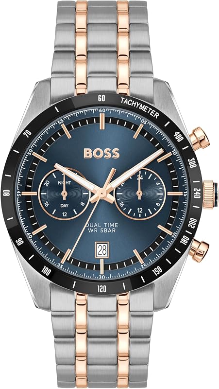 Multi Zifferblatt Quarz Uhr für Herren Kollektion TOURMASTER mit Rotgoldfarbenes Edelstahlarmband - 1514288