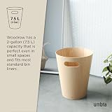 Umbra Woodrow 2 Gallon Wooden Trash Can Modern Wastebasket Natural Finish view 6