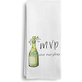 Qeheb MVP More Veuve Please Champagne Towels, Decorative Kitchen Bar Towels, Funny Gifts for Kitchen 16x24in