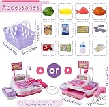 BUYGER Supermarket Cash Register Toy Pink with Scanner Calculator view 5