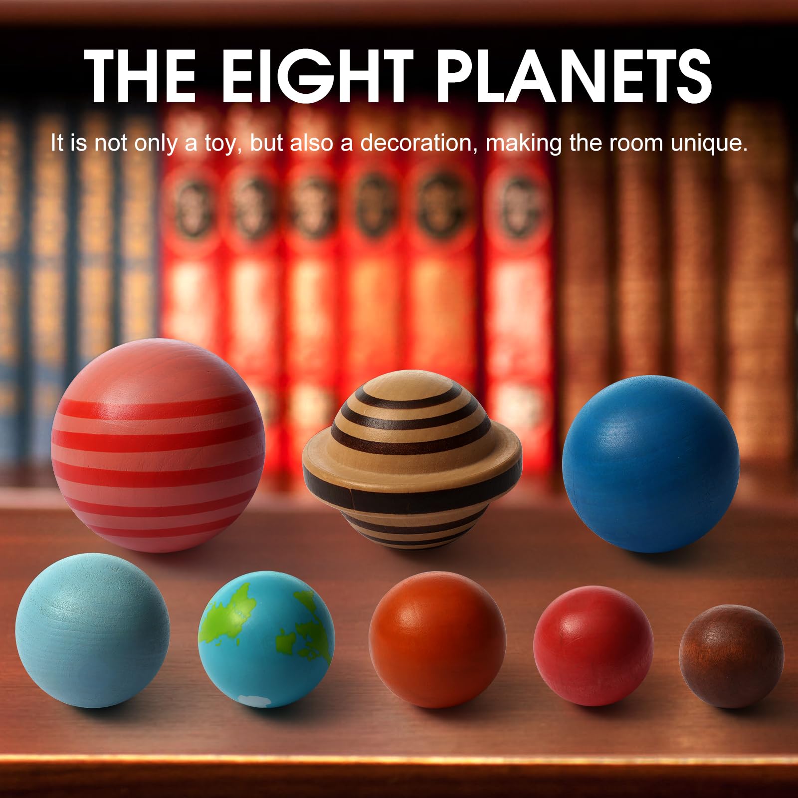 Wooden Solar System Model Board，Kids Solar System，Montessori Planet Toys,Educational Planets Balls,Preschool Learning Puzzle，Space Learning Toys