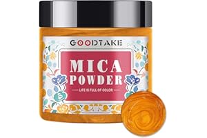GOODTAKE Orange Mica Powder | Epoxy Resin Color Pigment | Pearlescent Color Pigment | Mica Powder for Resin Epoxy - for Soap 