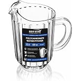 New Star Foodservice Commercial Polycarbonate Water Pitcher, 60 oz, Clear | Restaurant Quality, Durable, Dishwasher Safe