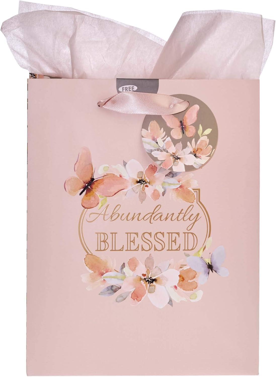 Amazon Com Christian Art Gifts Grey Floral Gift Bag Set Abundantly Blessed Deuteronomy 7 13 Bible Verse Medium Gift Bag With Tissue Paper For Women Health Personal Care