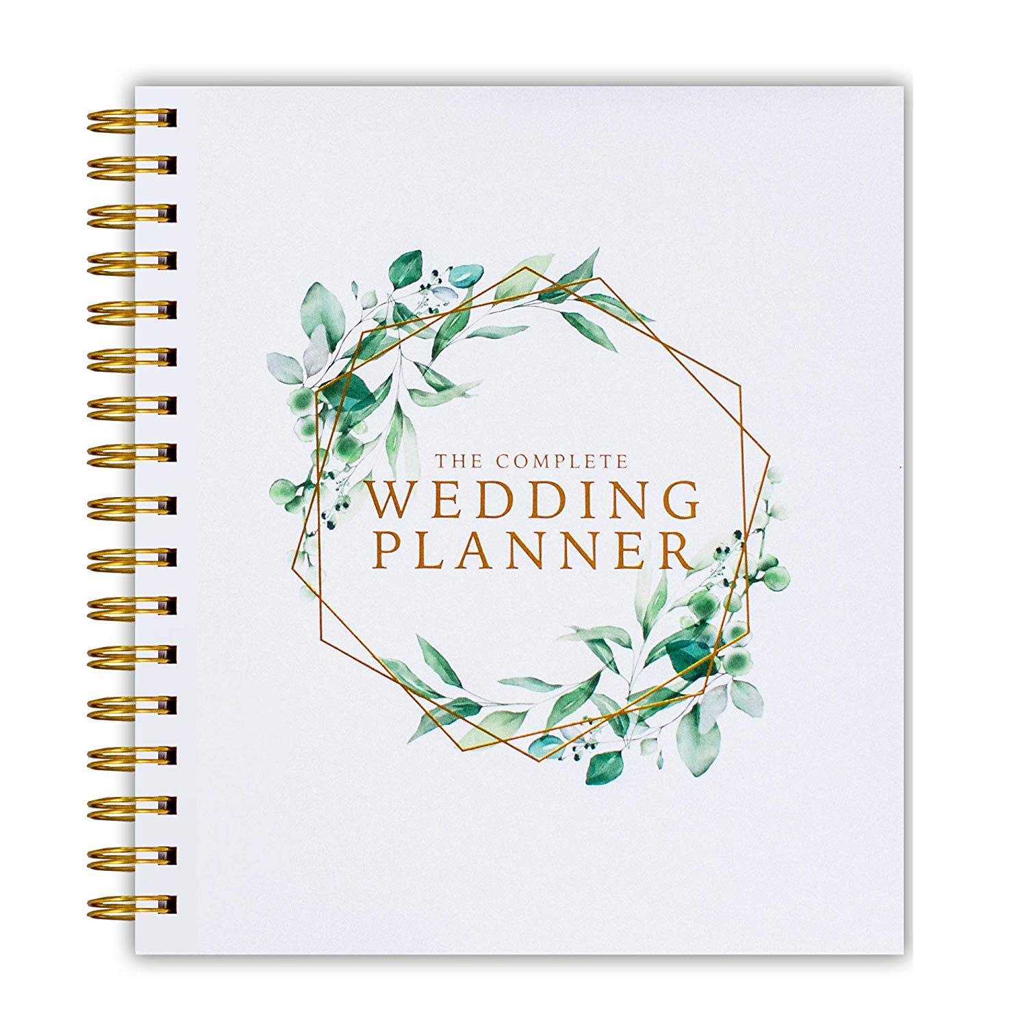 The Complete Wedding Planner Green Floral - UK Bridal Planning Book Journal & Organising Diary, Engagement Gift, Countdown Calendar